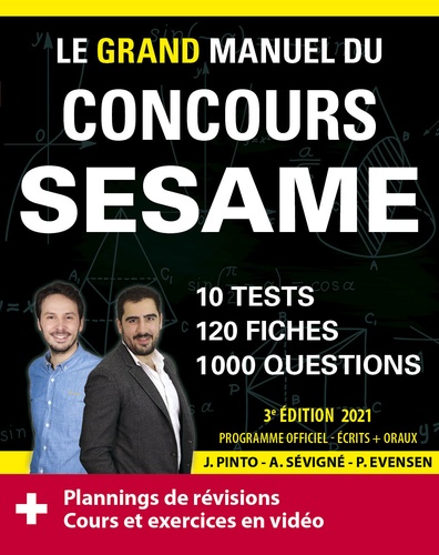 Le grand manuel du concours SESAME. 10 tests, 120 fiches, 120 vidéos de cours, 1000 questions  Edition 2021