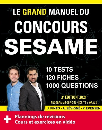 Le grand manuel du concours SESAME. 10 tests, 120 fiches, 120 vidéos de cours, 1000 questions  Edition 2021