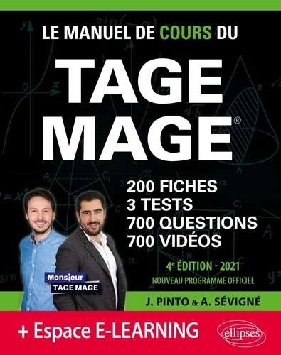 Le Manuel de Cours du TAGE MAGE. 200 fiches, 3 tests, 700 questions, 700 vidéos de cours  Edition 2021