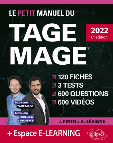 Le petit manuel du TAGE MAGE. 120 fiches, 3 tests, 600 questions, 600 vidéos  Edition 2022