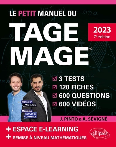 Le Petit Manuel du TAGE MAGE. 3 tests, 120 fiches, 600 questions, 600 vidéos  Edition 2023