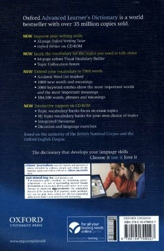 Oxford advanced learner's dictionary. 8th edition  Edition 2010 -  avec 1 Cédérom
