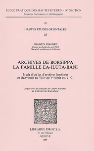 Archives de Borsippa, la famille Ea-Ilûta-Bâni