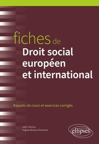 Joël Colonna et Virginie Renaux-Personnic - Fiches de Droit social européen et international - A jour au 1er mai 2024.