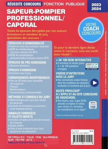 Sapeur-pompier professionnel/Caporal  Edition 2023-2024