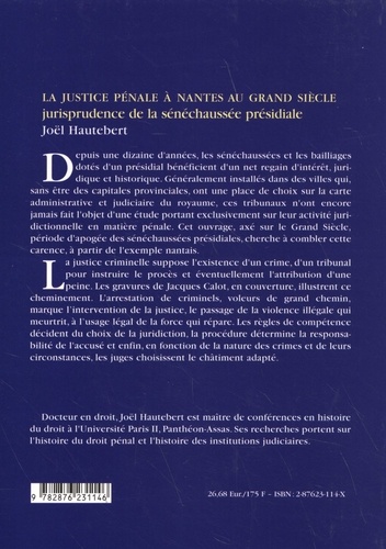 La justice pénale à Nantes au Grand Siècle. Jurisprudence de la sénéchaussée présidiale