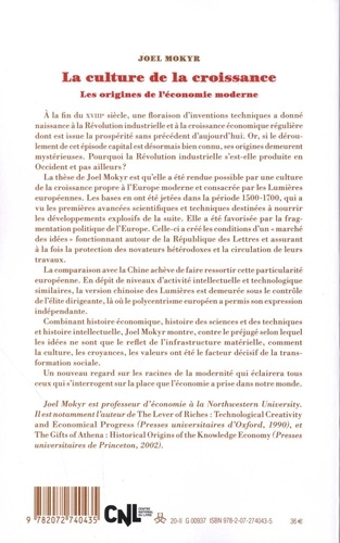 La culture de la croissance. Les origines de l’économie moderne