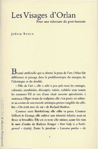 Les Visages D'Orlan. Pour Une Relecture Du Post-Humain