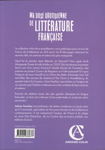 Ma dose quotidienne de littérature française. 365 notions de littérature française