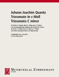 Johann Joachim Quantz - Triosonate en ut mineur - flute (violin), oboe (2. flute/2. violin) and piano. Partition et parties..