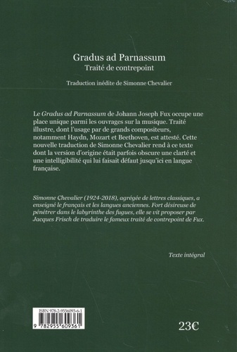 Gradus Ad Parnassum Manuel Pour La Composition De Johann Joseph Fux Grand Format Livre Decitre
