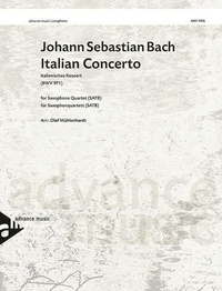 Johann sebastian Bach - Italian Concerto - BWV 971. 4 saxophones (SATBar). Partition et parties..