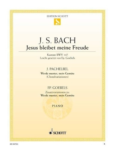 Johann sebastian Bach et Franzpeter Gobels - Jesus bleibet meine Freude / Werde munter, mein Gemüte - BWV 147. piano..