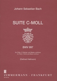 Johann sebastian Bach - Suite en ut mineur - BWV 997. flute, 2 violins and basso continuo (harpsichord also obl.). Partition et parties..