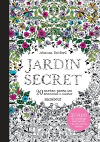 Johanna Basford - Jardin secret - 20 cartes postales détachables à colorier.
