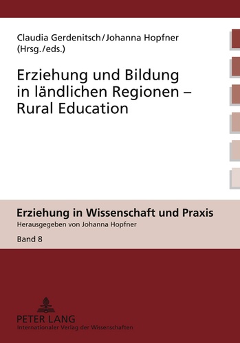 Johanna Hopfner et Claudia Gerdenitsch - Erziehung und Bildung in ländlichen Regionen- Rural Education.