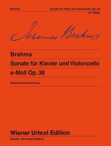 Johannes Brahms - Sonata - Edited from the original edition. op. 38. cello and piano..