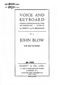 John Blow - Voice and Keyboard No. 24 : The Self Banished - (Amphion Anglicus, 1700). No. 24. high voice and piano. aiguë..