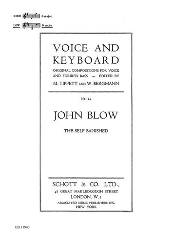 John Blow - Voice and Keyboard No. 24 : The Self Banished - (Amphion Anglicus, 1700). No. 24. low voice and piano. grave..