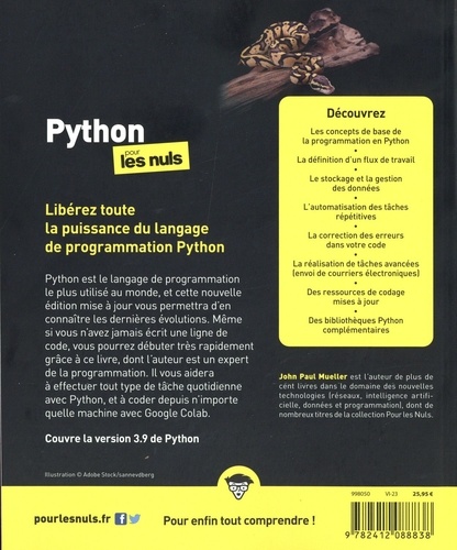 Python pour les Nuls de John-Paul Mueller - Grand Format - Livre - Decitre
