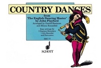 John Playford - Country Dances - from "The English Dancing Masters". 2 descant recorders, treble recorder and small percussion. Partition d'exécution..