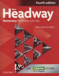 John Soars et Liz Soars - New Headway - Elementary Workbook with key. 1 Cédérom