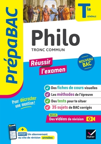 Prépabac Réussir l'examen - Philosophie Tle générale - Bac 2025. fiches de révision, sujets de bac corrigés & vidéos