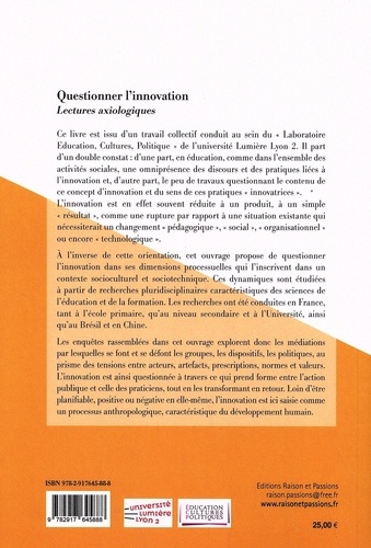 Questionner l'innovation. Lectures axiologiques