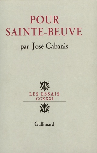 José Cabanis - Pour Sainte-Beuve.