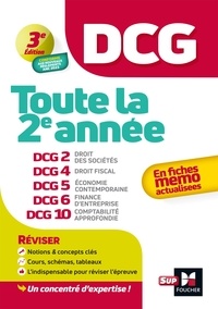 José Destours et Annaïck Guyvarc'h - DCG Toute la 2e année en fiches mémos - DCG 2 Droit des sociétés ; DCG 4 Droit fiscal ; DCG 5 Economie contemporaine ; DCG 6 Finances d'entreprise ; DCG 10 Comptabilité approfondie.
