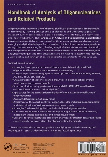 Handbook of Analysis of Oligonucleotides and Related Products