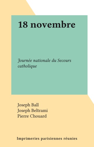 18 novembre. Journée nationale du Secours catholique