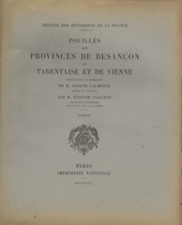 Joseph Calmette et Etienne Clouzot - Pouillés des provinces de Besançon, de Tarentaise et de Vienne - Table.