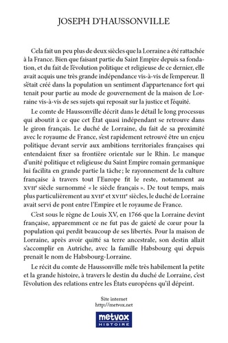 Histoire de la réunion de la Lorraine à la France. Tome 1