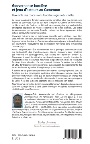Gouvernance foncière et jeux d'acteurs au Cameroun. L'exemple des concessions foncières agro-industrielles