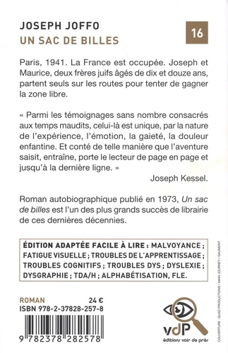 Un sac de billes de Joseph Joffo - Grand Format - Livre - Decitre