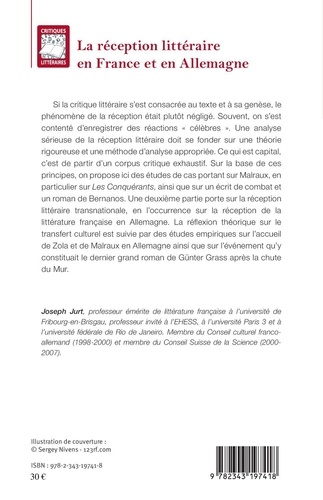 La réception littéraire en France et en Allemagne. André Malraux, Georges Bernanos, Emile Zola, Günter Grass