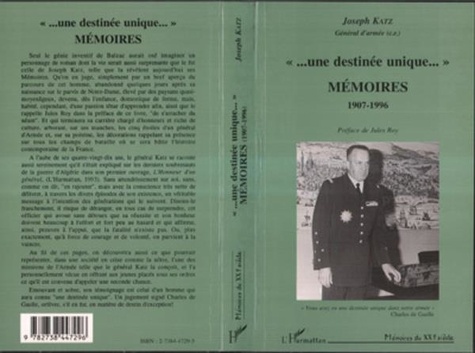 Joseph Katz - Une destinée unique - Mémoires, 1907-1996.
