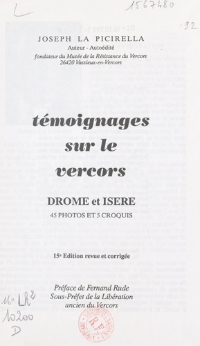 Témoignages sur le Vercors : Drôme et Isère