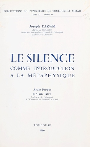 Le silence comme introduction à la métaphysique