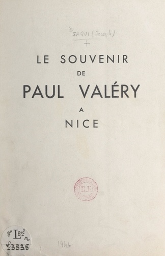 Le souvenir de Paul Valéry à Nice