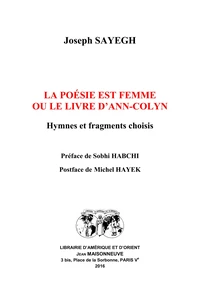 La poésie est femme, ou le livre d'Ann-Colyn