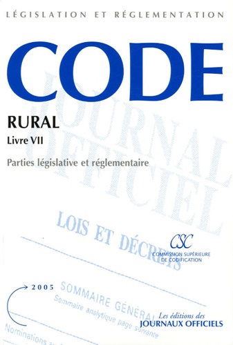  Journaux officiels - Code rural - Livre 7, Dispositions sociales.
