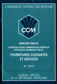 Commission Centrale Des Marches 1992 Numero 2014 : Marches Publics. Fournitures Courantes Et Services