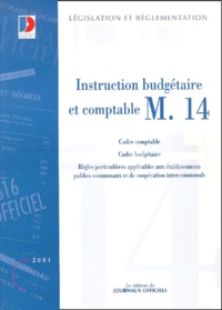  Journaux officiels - Instruction budgétaire et comptable M14.