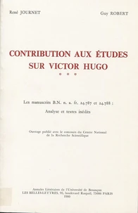 Contribution aux études sur Victor Hugo