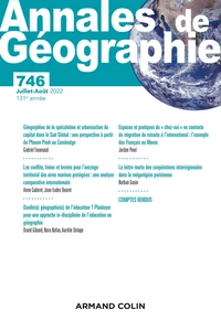 Annales de Géographie N° 746, juillet-août 2022