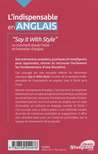 "Say it with style" ou comment réussir l'essai et l'entretien d'anglais 5e édition