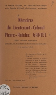 Jules Corriol - Mémoires du lieutenant-colonel Pierre-Antoine Gariel.