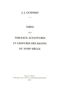 Jules Guiffrey - Table des tableaux, sculptures et gravures des salons du XVIIIe siècle.
